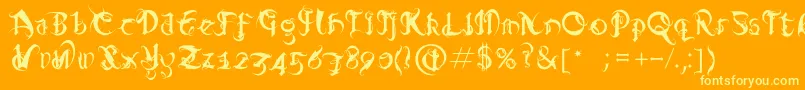 Diablo Font – Yellow Fonts on Orange Background