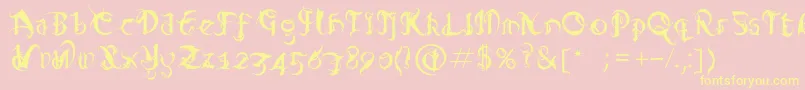 Diablo Font – Yellow Fonts on Pink Background