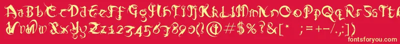 Diablo Font – Yellow Fonts on Red Background