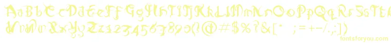 Diablo Font – Yellow Fonts on White Background