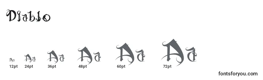 Размеры шрифта Diablo