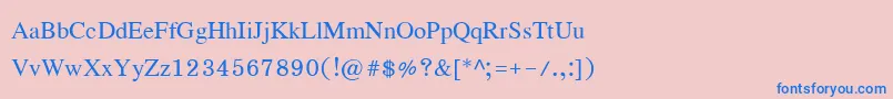 フォントEucrosiaupc – ピンクの背景に青い文字