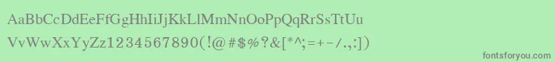 フォントEucrosiaupc – 緑の背景に灰色の文字