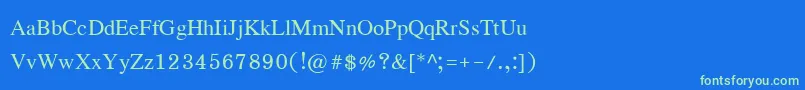 Eucrosiaupc Font – Green Fonts on Blue Background