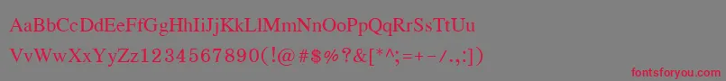 Eucrosiaupc Font – Red Fonts on Gray Background