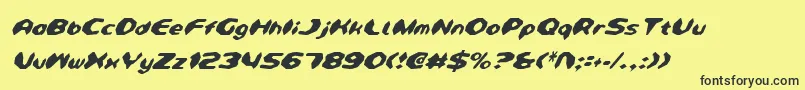 DetonatorCondensedItalic Font – Black Fonts on Yellow Background