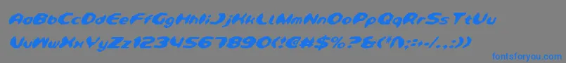 フォントDetonatorCondensedItalic – 灰色の背景に青い文字