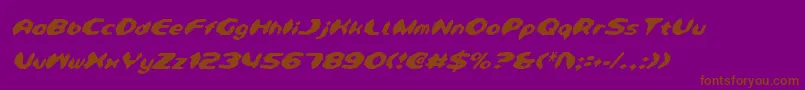 DetonatorCondensedItalic-fontti – ruskeat fontit violetilla taustalla