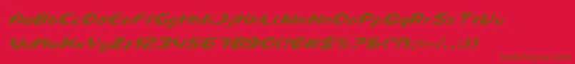 DetonatorCondensedItalic Font – Brown Fonts on Red Background