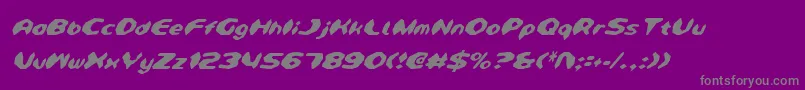Fonte DetonatorCondensedItalic – fontes cinzas em um fundo violeta