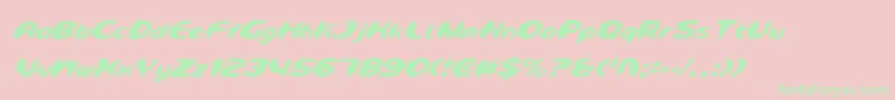 DetonatorCondensedItalic-Schriftart – Grüne Schriften auf rosa Hintergrund