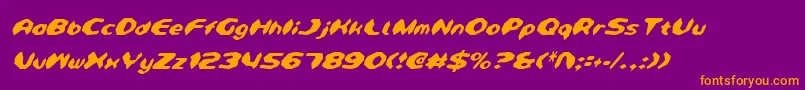 DetonatorCondensedItalic Font – Orange Fonts on Purple Background