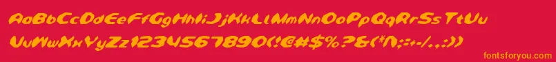 Fonte DetonatorCondensedItalic – fontes laranjas em um fundo vermelho