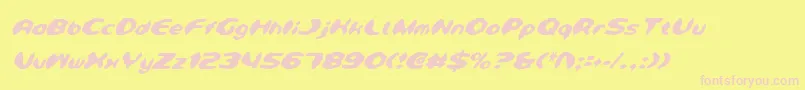 DetonatorCondensedItalic Font – Pink Fonts on Yellow Background