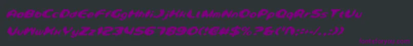 DetonatorCondensedItalic Font – Purple Fonts on Black Background