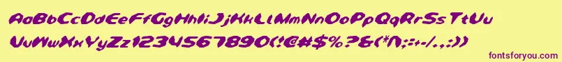 Police DetonatorCondensedItalic – polices violettes sur fond jaune