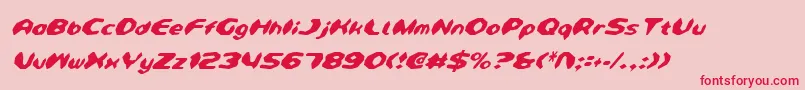 Fonte DetonatorCondensedItalic – fontes vermelhas em um fundo rosa