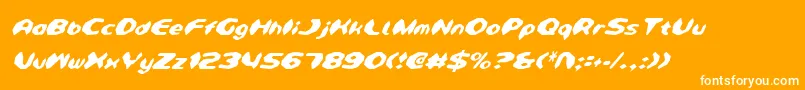 フォントDetonatorCondensedItalic – オレンジの背景に白い文字