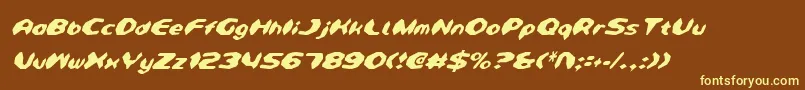 DetonatorCondensedItalic Font – Yellow Fonts on Brown Background
