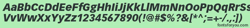 VectoraltstdBlackitalic Font – Black Fonts on Green Background