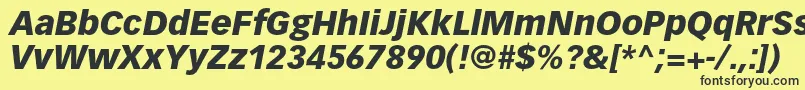 Fonte VectoraltstdBlackitalic – fontes pretas em um fundo amarelo