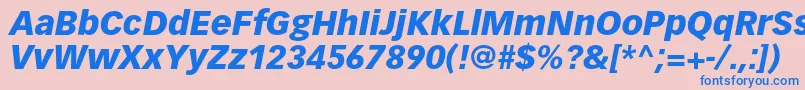VectoraltstdBlackitalic Font – Blue Fonts on Pink Background