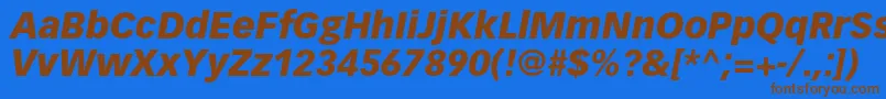 Czcionka VectoraltstdBlackitalic – brązowe czcionki na niebieskim tle