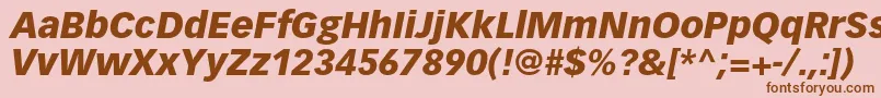 VectoraltstdBlackitalic Font – Brown Fonts on Pink Background