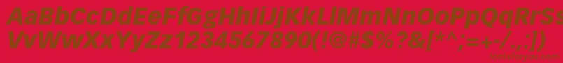 フォントVectoraltstdBlackitalic – 赤い背景に茶色の文字