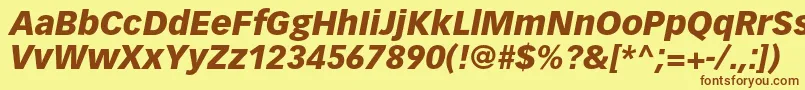 VectoraltstdBlackitalic Font – Brown Fonts on Yellow Background