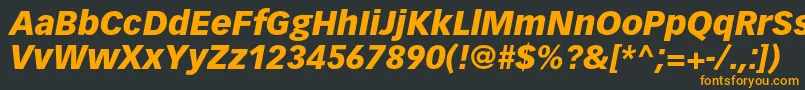 VectoraltstdBlackitalic-Schriftart – Orangefarbene Schriften auf schwarzem Hintergrund