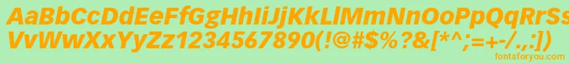 VectoraltstdBlackitalic Font – Orange Fonts on Green Background