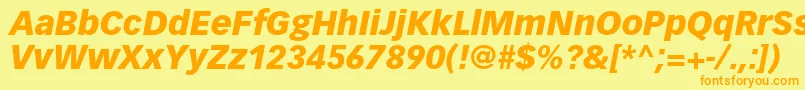 VectoraltstdBlackitalic Font – Orange Fonts on Yellow Background