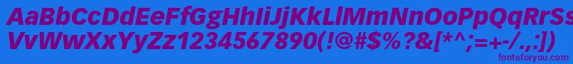 VectoraltstdBlackitalic Font – Purple Fonts on Blue Background