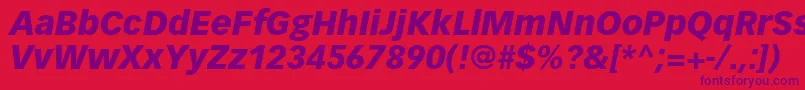 VectoraltstdBlackitalic Font – Purple Fonts on Red Background