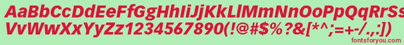 VectoraltstdBlackitalic Font – Red Fonts on Green Background