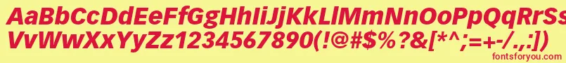 Fonte VectoraltstdBlackitalic – fontes vermelhas em um fundo amarelo