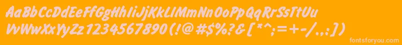 Infor7-Schriftart – Rosa Schriften auf orangefarbenem Hintergrund