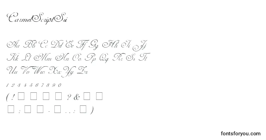 Czcionka CarmelScriptSsi – alfabet, cyfry, specjalne znaki