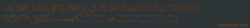 CarmelScriptSsi-fontti – ruskeat fontit mustalla taustalla