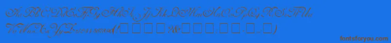CarmelScriptSsi Font – Brown Fonts on Blue Background