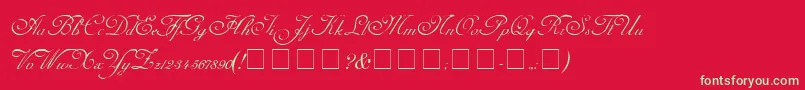 CarmelScriptSsi Font – Green Fonts on Red Background