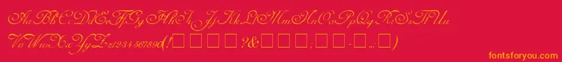 CarmelScriptSsi Font – Orange Fonts on Red Background