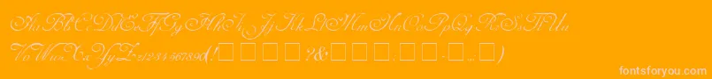 CarmelScriptSsi-Schriftart – Rosa Schriften auf orangefarbenem Hintergrund