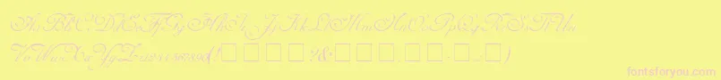 CarmelScriptSsi-Schriftart – Rosa Schriften auf gelbem Hintergrund