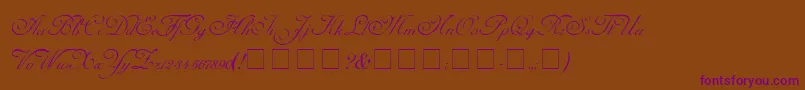 CarmelScriptSsi Font – Purple Fonts on Brown Background