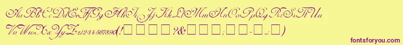 More about CarmelScriptSsi Font CarmelScriptSsi Font – Purple Fonts on Yellow Background