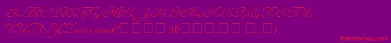 Czcionka CarmelScriptSsi – czerwone czcionki na fioletowym tle