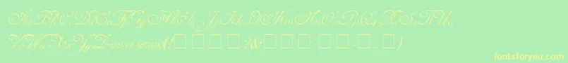 CarmelScriptSsi-Schriftart – Gelbe Schriften auf grünem Hintergrund
