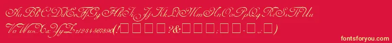 CarmelScriptSsi Font – Yellow Fonts on Red Background